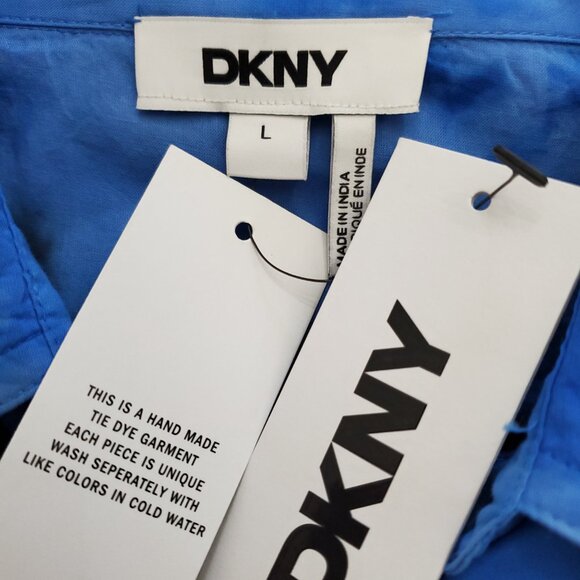 DKNY Women's Long-Sleeve Tie Dye Button-Front Shirt Size Large - Picture 6 of 12